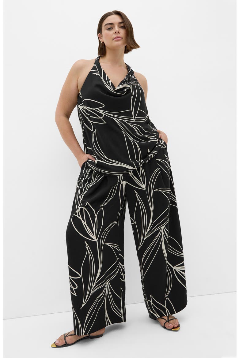 Shania Cowl Neck Sleeveless Top, Alternate, color, BLACK BLOOM