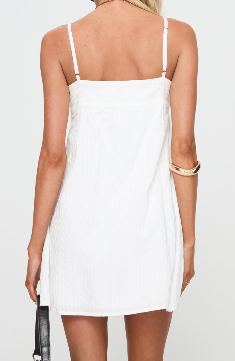 Princess Polly Lunya Lace Trim Recycled Cotton Minidress, Alternate, color,