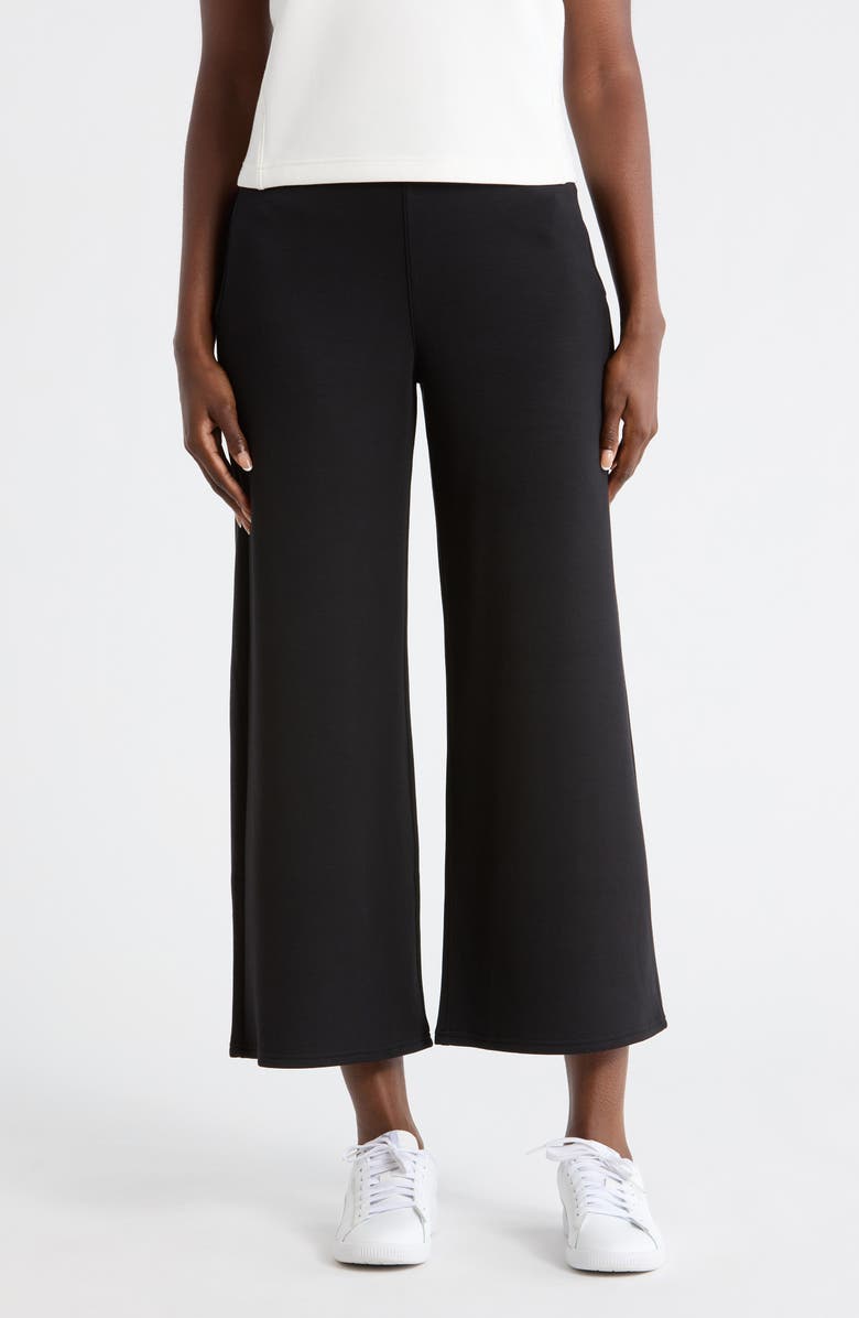 SPANX<sup>®</sup> Crop Wide Leg Pants, Main, color, Very Black