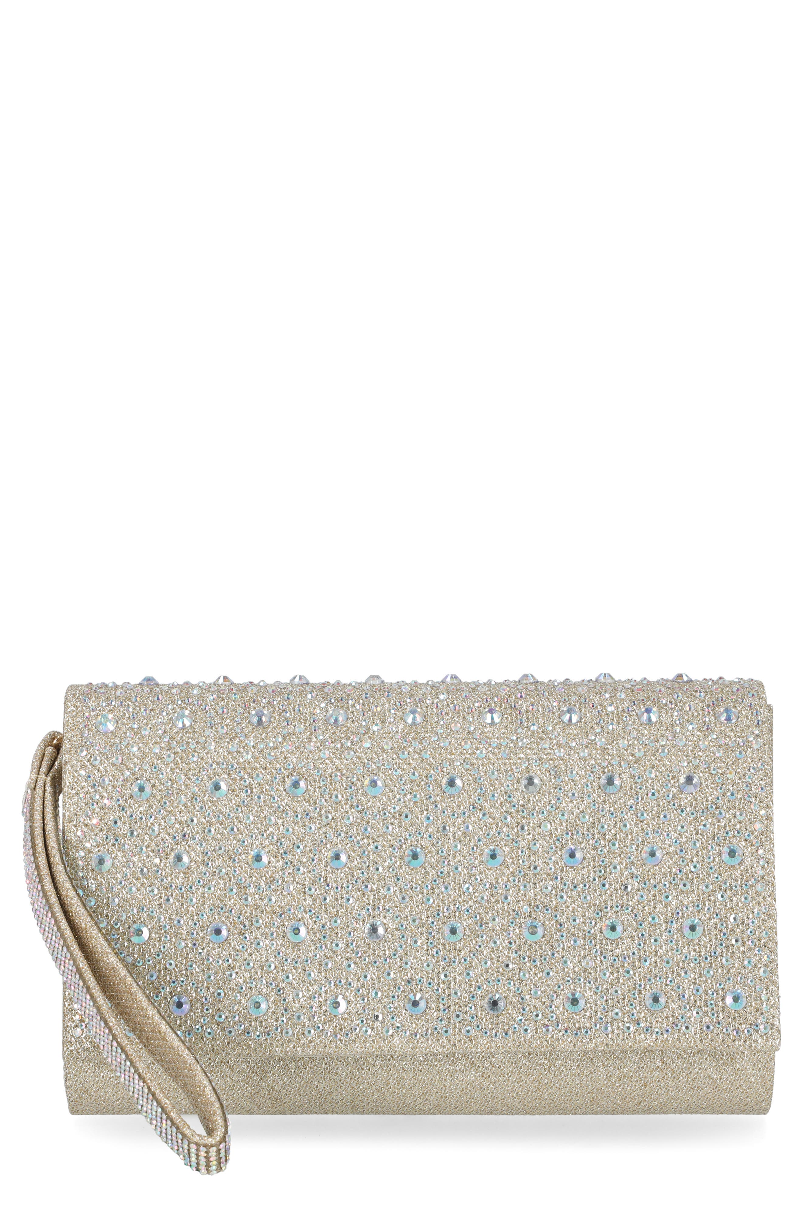 Jessica McClintock Waverly Crystal Embellished Clutch
