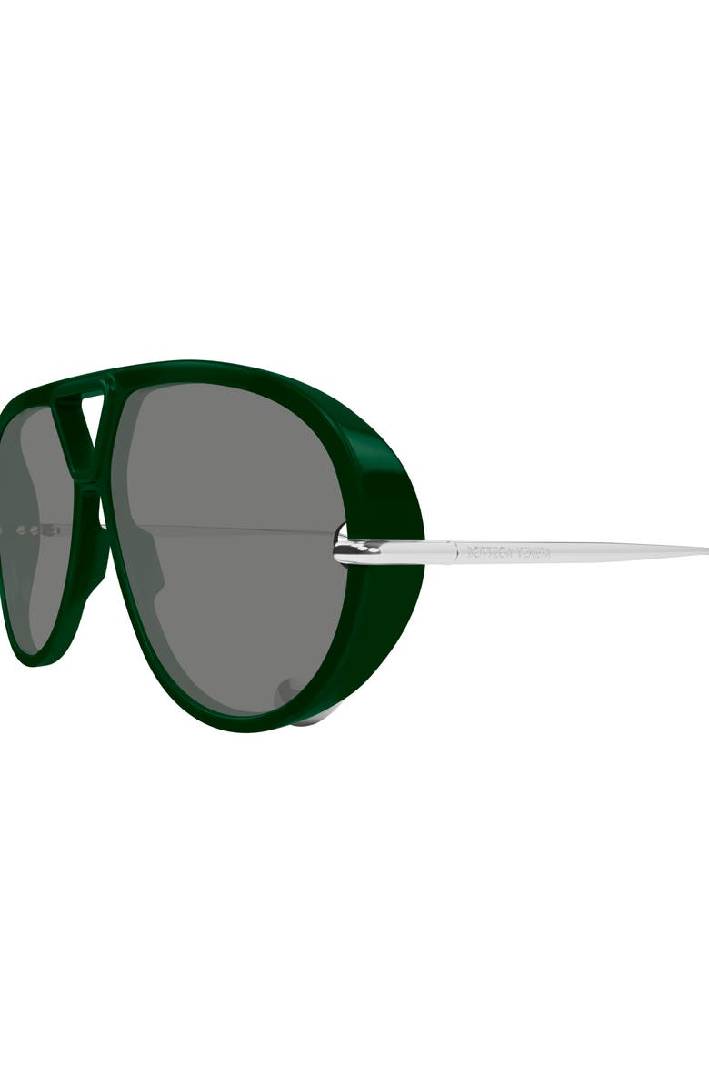 Bottega Veneta Drop 63mm Aviator Sunglasses, Alternate, color, Green