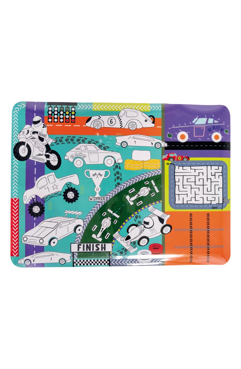 Floss & Rock Cars Coloring Fun & Games Mat, Alternate, color,
