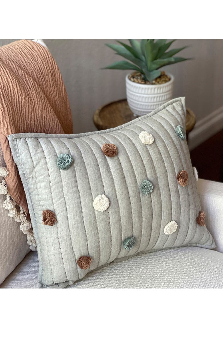 CRANE BABY Square Decor Accent Pillow, Alternate, color, Grey