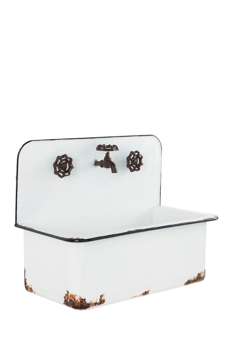 SONOMA SAGE HOME White Metal Indoor Outdoor Sink Wall Planter - Set of 2, Alternate, color,