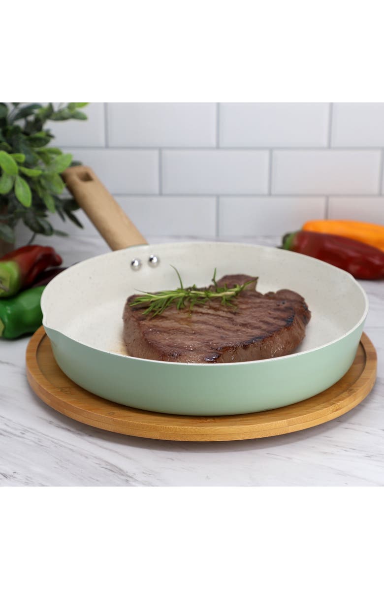 Gibson Home Marbleton Ceramic Nonstick Alumium 11 Inch Frying Pan, Alternate, color, Green