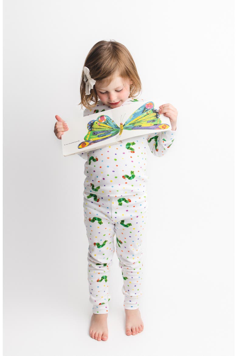 x 'The Very Hungry Caterpillar™' Kids' Fitted Organic Cotton Two-Piece Pajamas, Alternate, color, CATERPILLAR