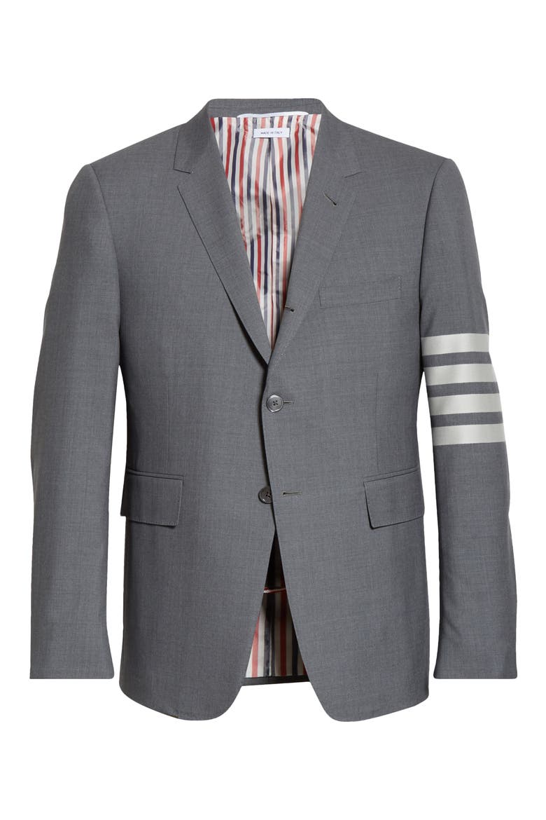 4 Bar Mélange Wool Sport Coat, Alternate, color, MED GREY