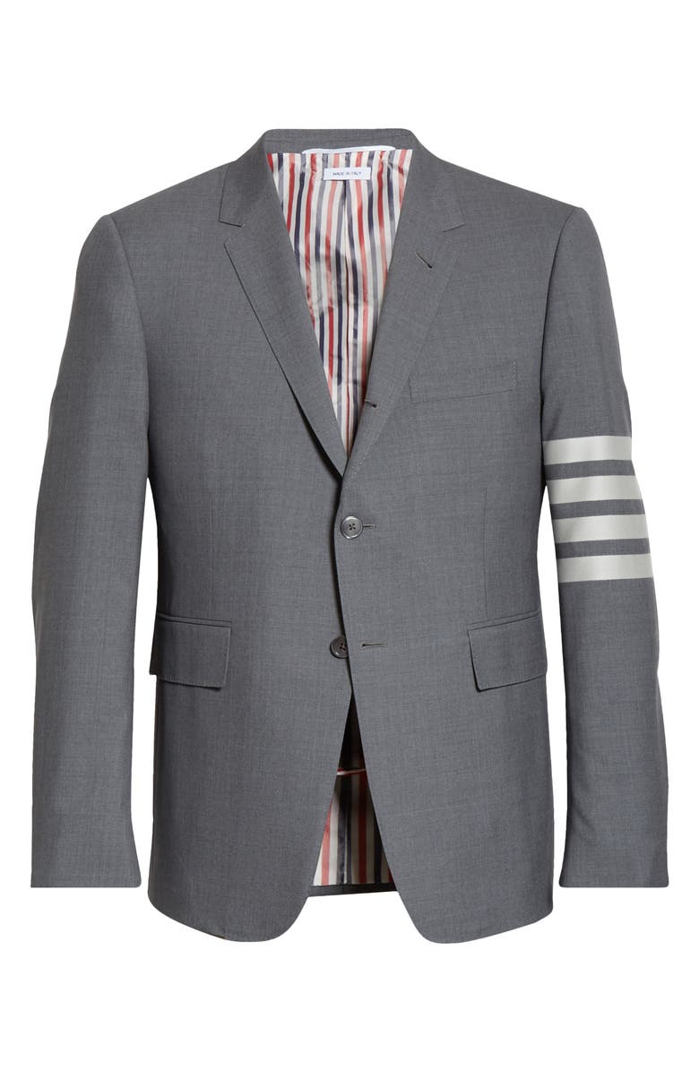 Thom Browne 4 Bar Mélange Wool Sport Coat, Alternate, color, Med Grey