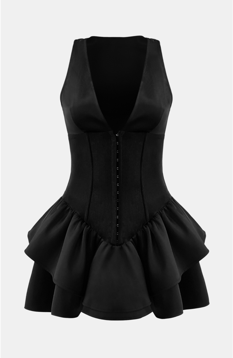 OW Collection Augusta Mini Dress, Alternate, color, Black