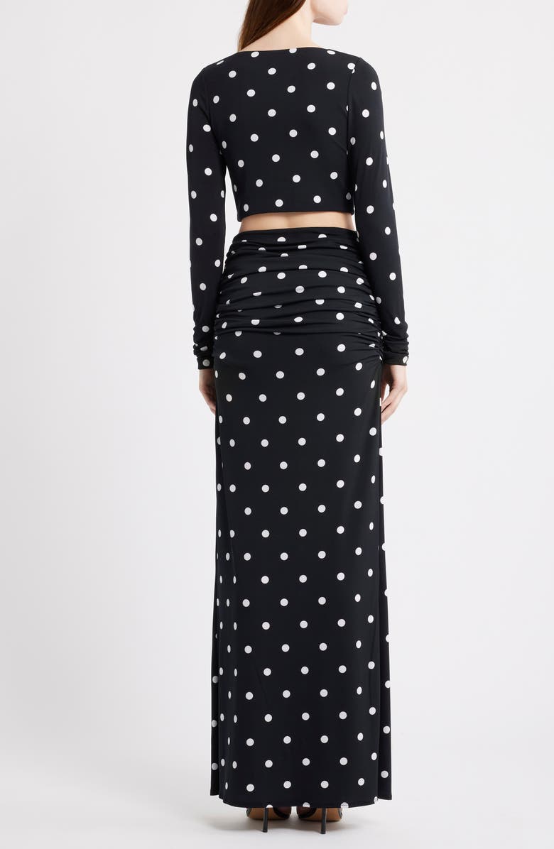 Black Halo Rafaela Two-Piece Crop Top & Maxi Skirt Set, Alternate, color, Spotlight