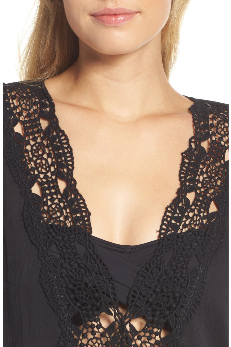 Island Fare Cover-Up Tunic, Alternate, color, BLACK