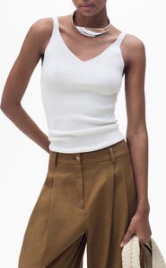 MANGO V-Neck Rib Tank