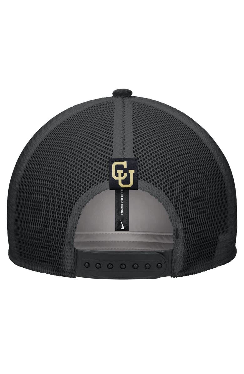 Nike Men's Nike Black Colorado Buffaloes Vintage Arch Rise Performance Trucker Adjustable Hat, Alternate, color, 