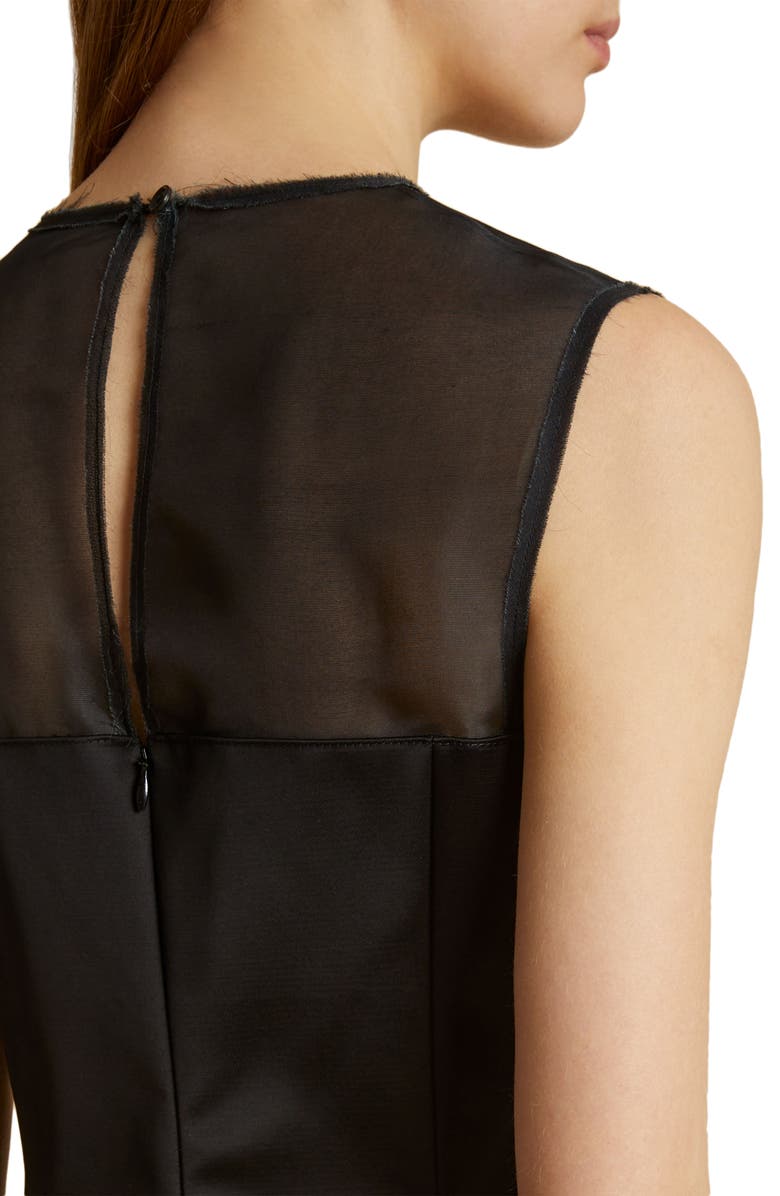 Khaite Sasmo Mixed Media Cotton Blend Top, Alternate, color, Black