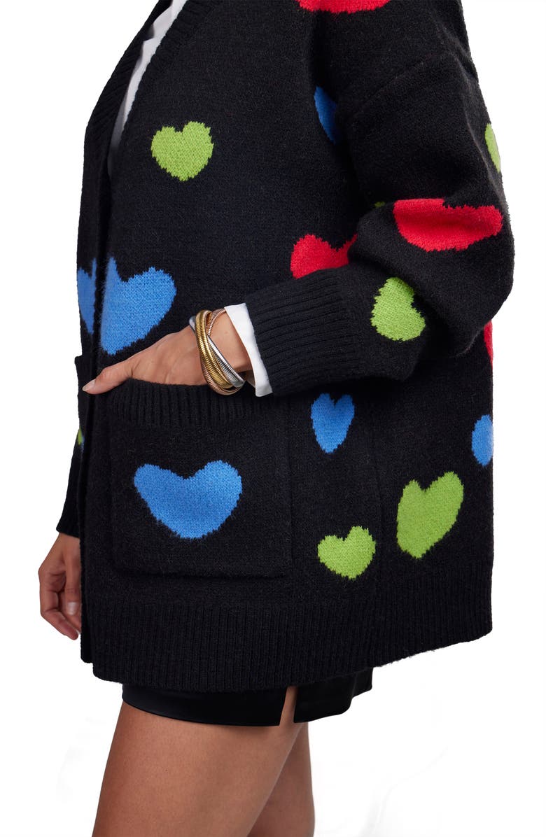 SAACHI Heart Motif Cardigan, Alternate, color, Light/Pastel Blue