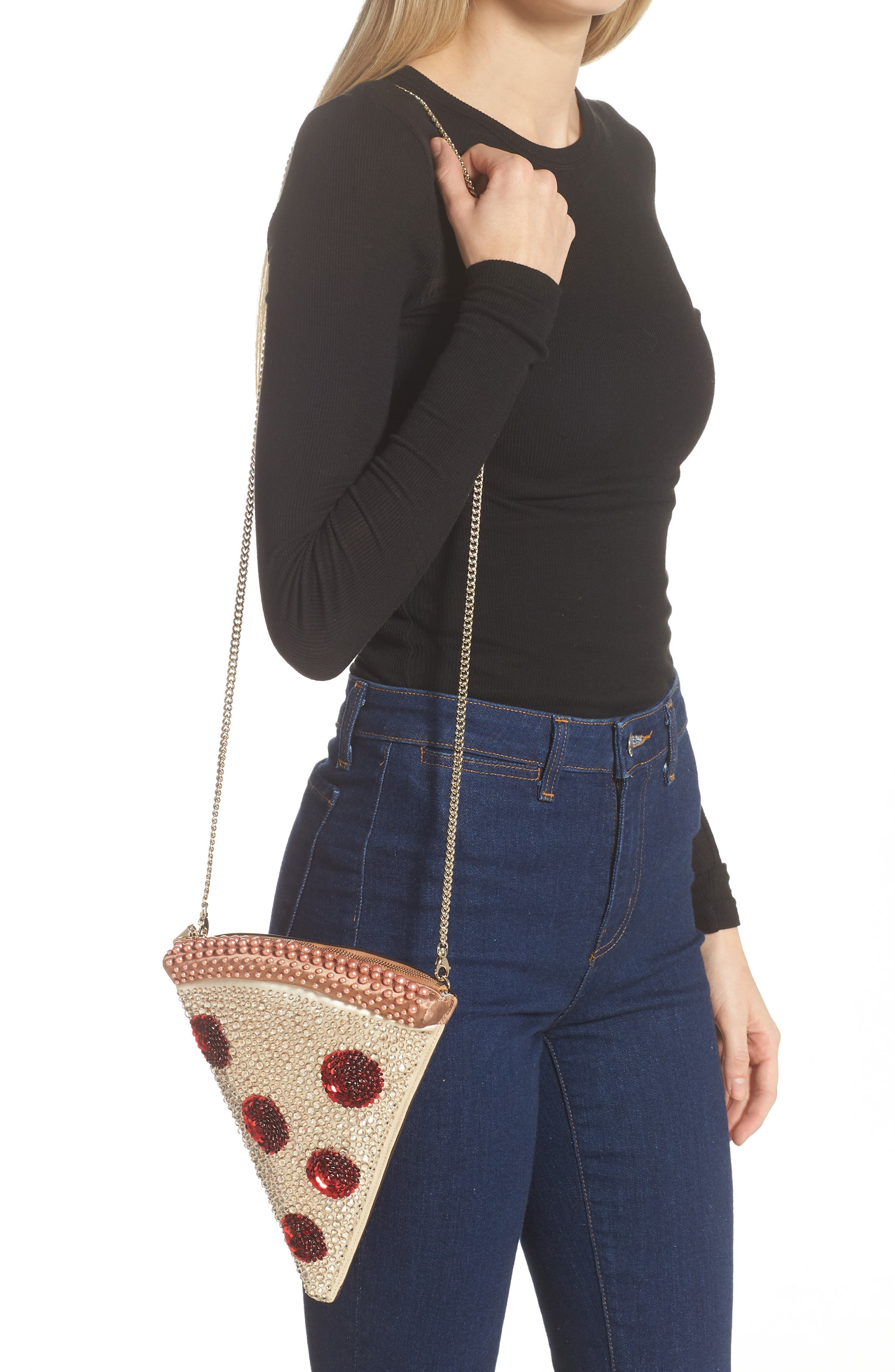 Kate Spade New York slice 3d pizza crossbody bag, Alternate, color, 