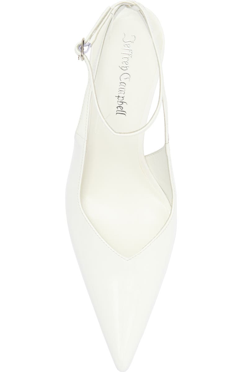 Jeffrey Campbell Executive Ankle Strap Pointed Toe Slingback Pump, Alternate, color, White Patent