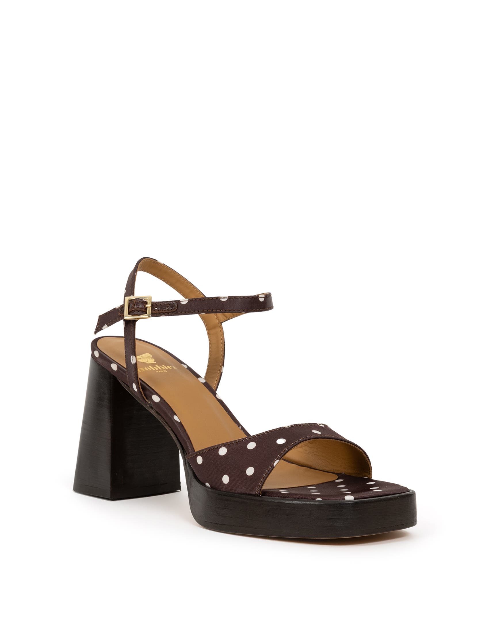 Lenka Heeled Sandals, Alternate, color, Mocha Dots