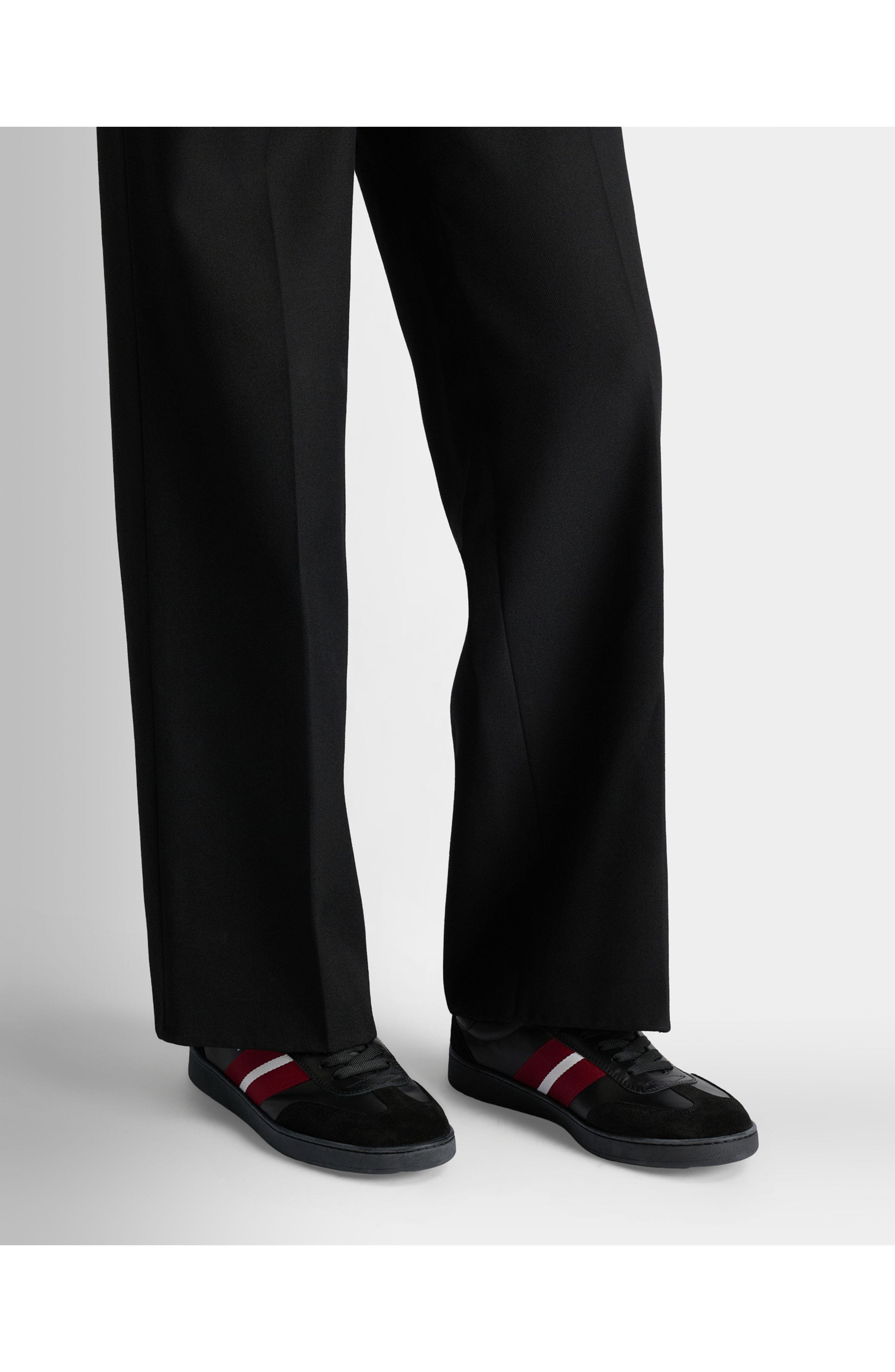 Bally Sneaker in Plain Leather, Alternate, color, Black