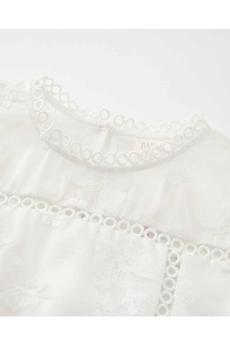 Alisha Frill Embroidered Mini Dress, Alternate, color, Creme