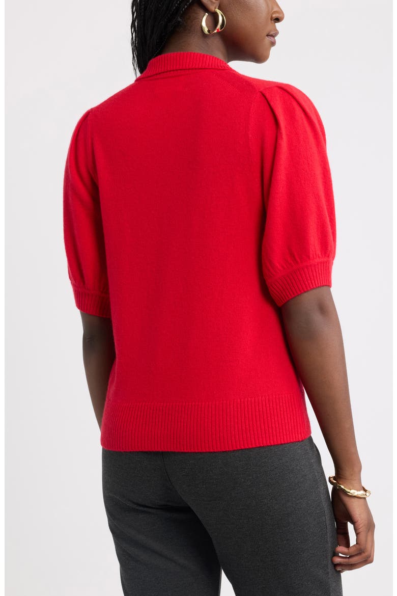 Argyle Wool & Cashmere Blend Polo Sweater, Alternate, color, RED CELEBRATION
