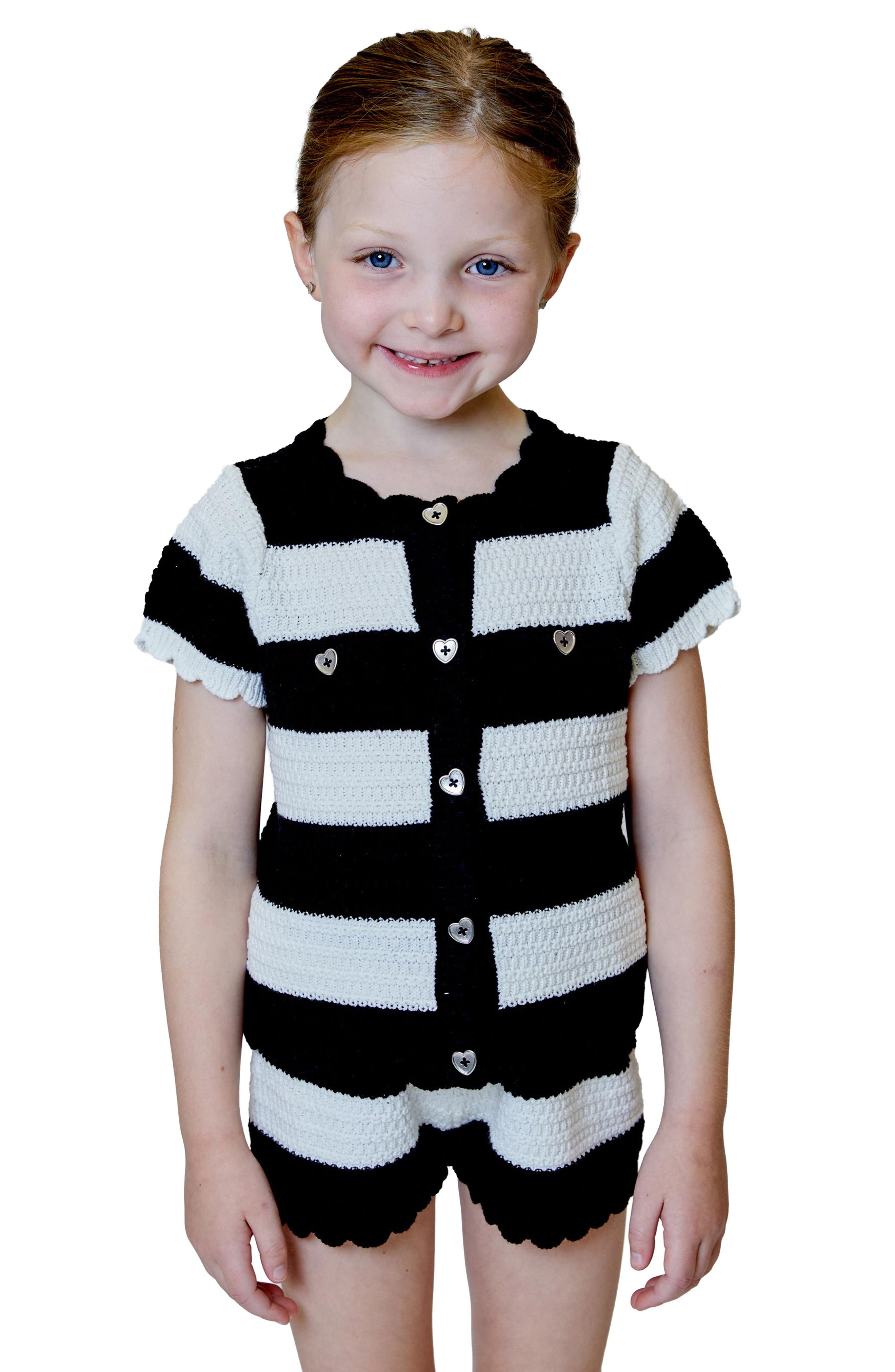 Design History Kids' Stripe Sweater & Shorts Set