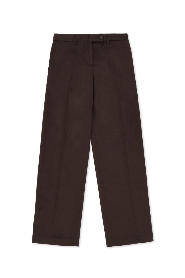 Juliana Wide Leg Wool Trousers, Main, color, Brown