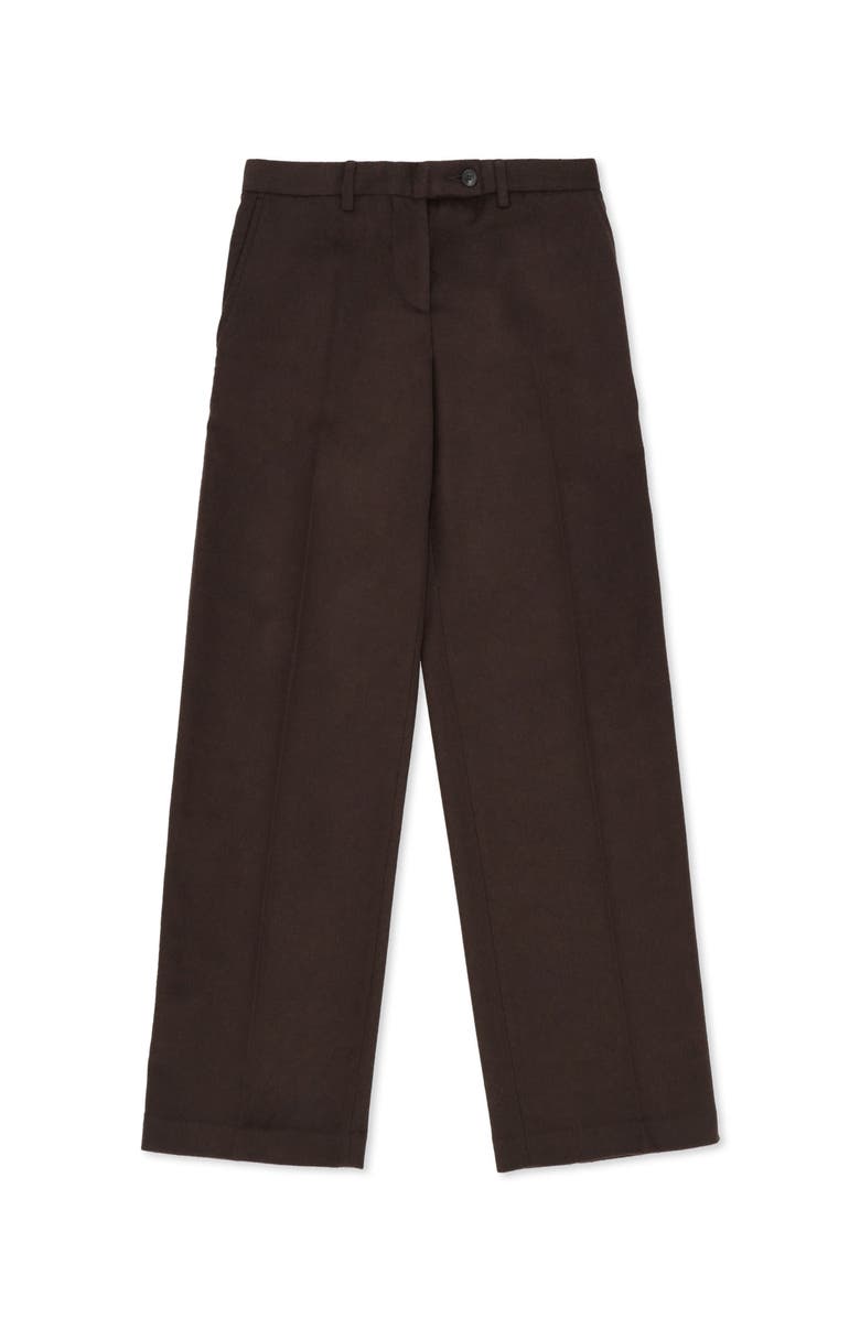 Fortela Juliana Wide Leg Wool Trousers, Main, color, Brown
