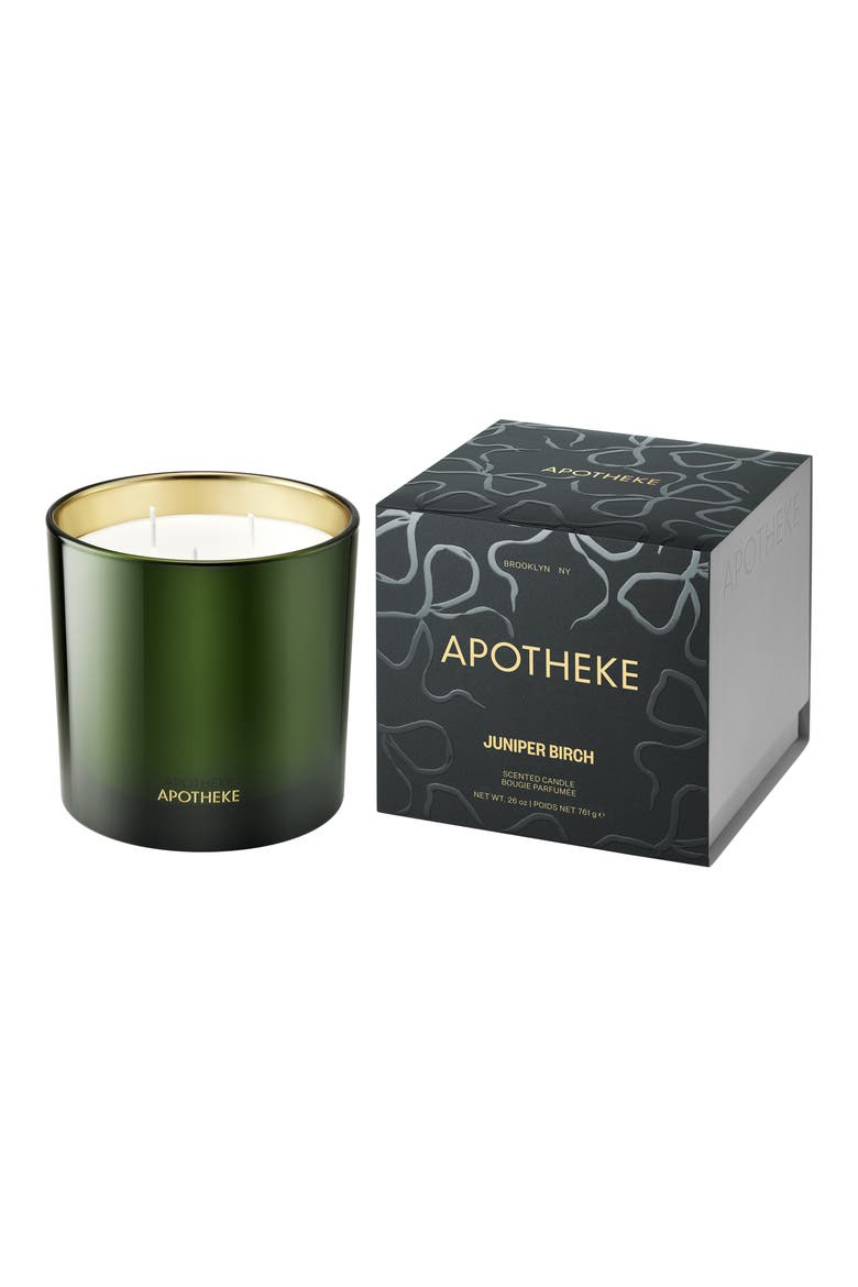 Juniper Birch Three-Wick Scented Candle (Limited Edition), Main, color, MEDIUM GREEN
