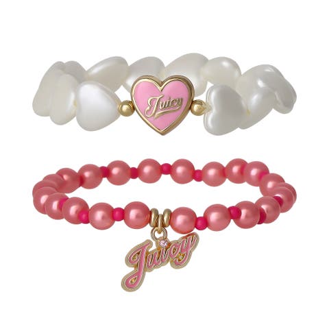 Kids Pink & White Bracelet Duo