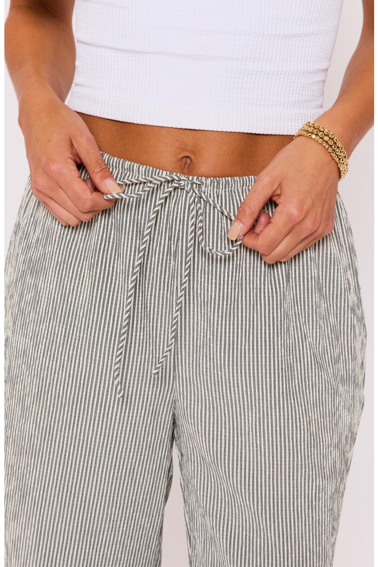 Ease Stripe Drawstring Wide Leg Pants, Alternate, color, CREAM BLACK