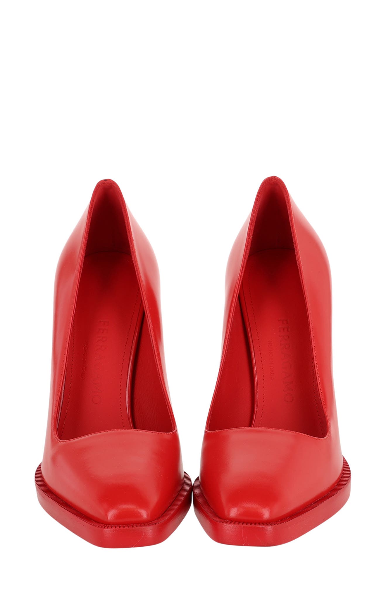 FERRAGAMO Anser X5 Leather Pump, Alternate, color, Red