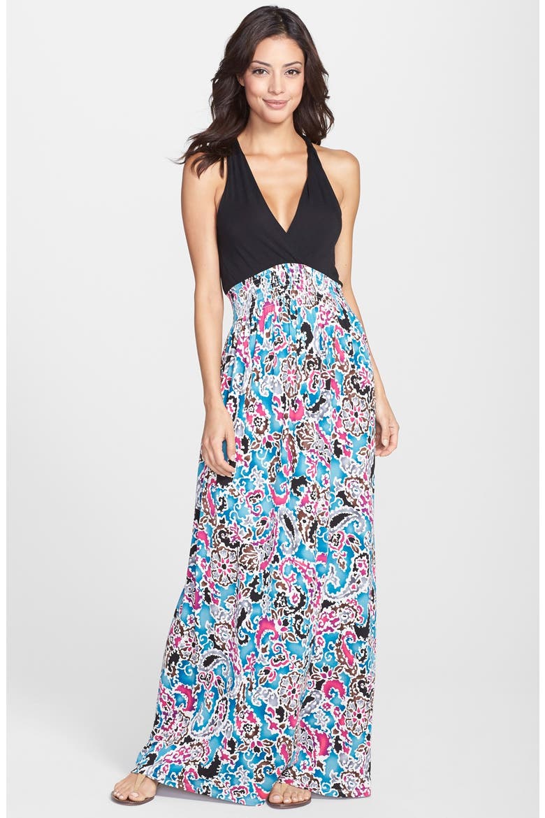Printed Maxi Dress (Nordstrom Exclusive), Main, color, BLUE MULTI