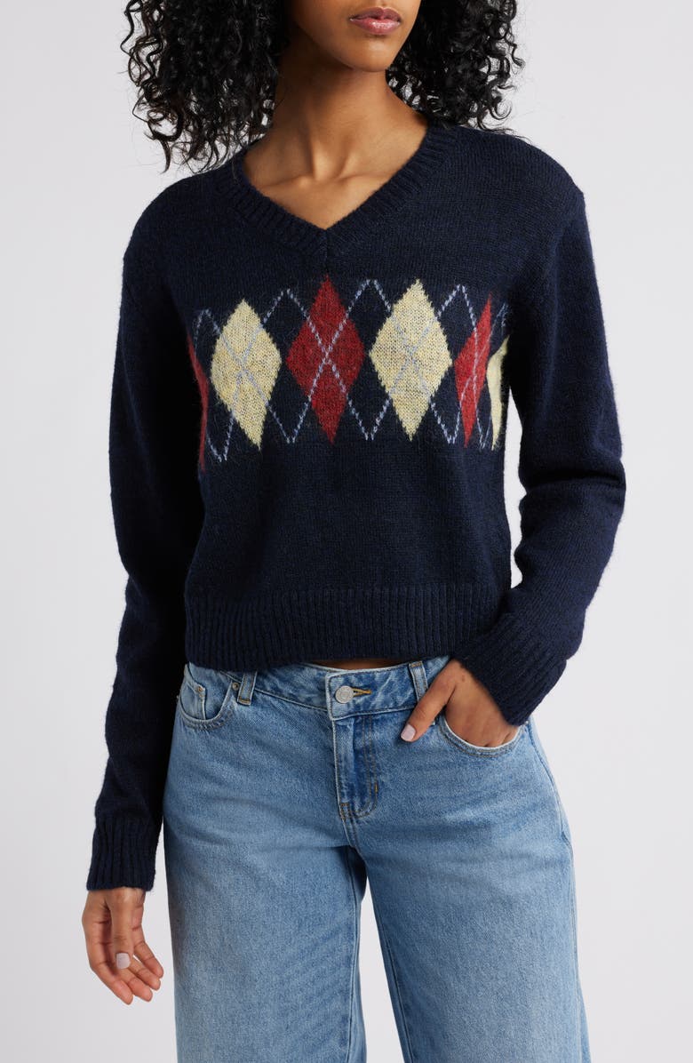 Iets Frans Argyl Boxy Sweater, Main, color,