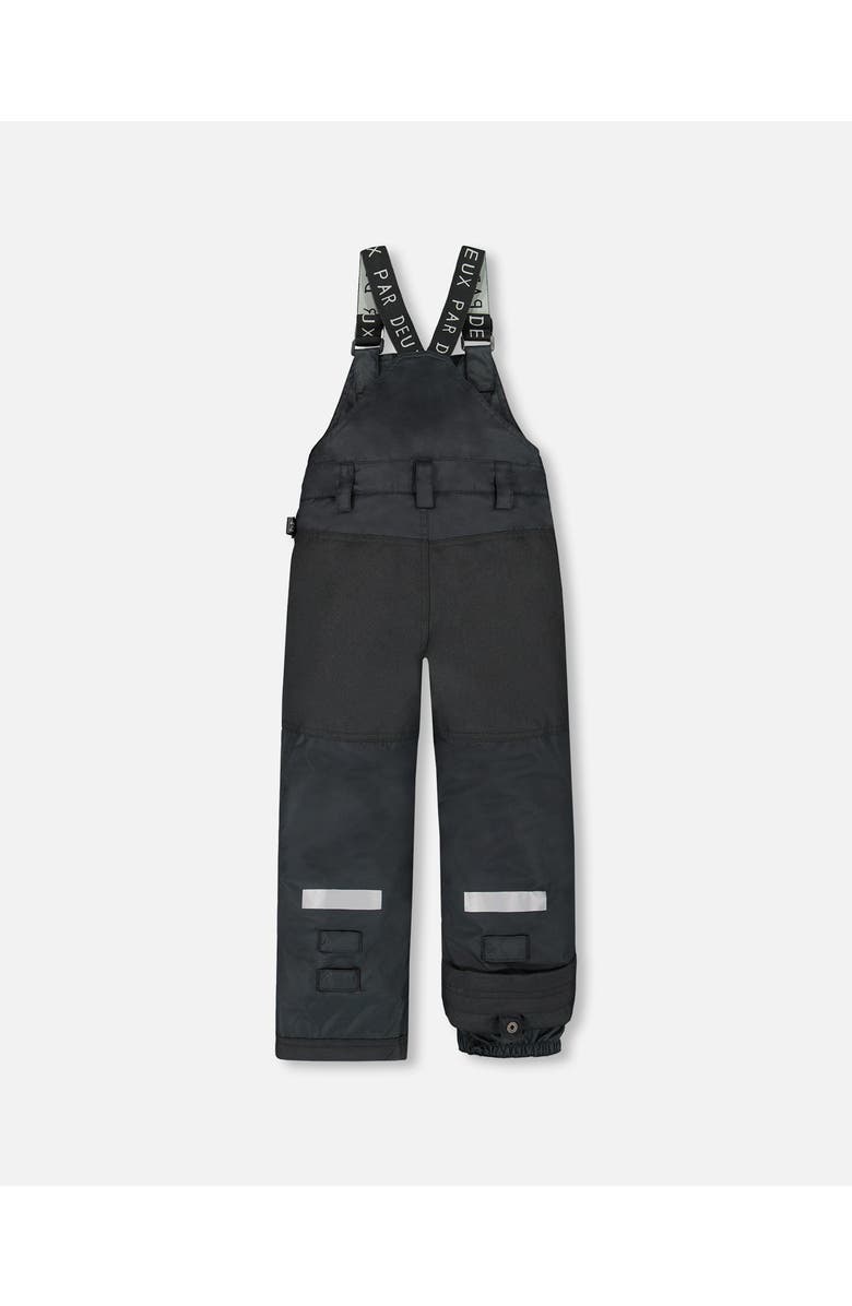 Deux par Deux Kids Gender Inclusive Solid Play Overall Snow Bib, Alternate, color, Black