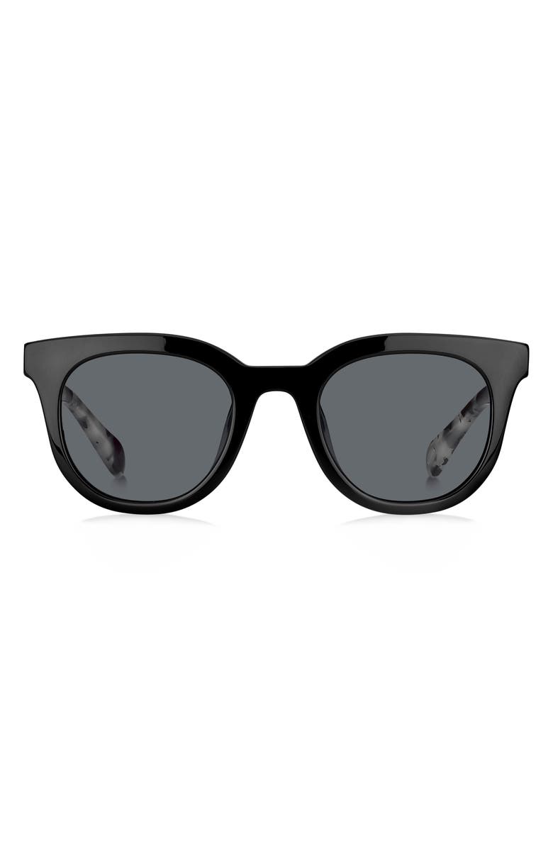 Fossil 48mm Round Sunglasses, Main, color, Black