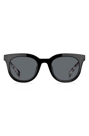 Fossil 48mm Round Sunglasses In Black
