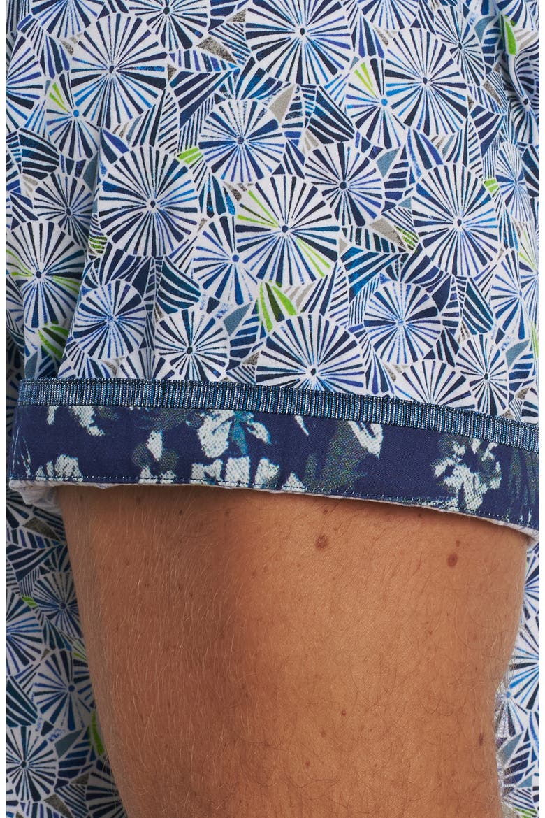 Ballard Floral Short Sleeve Button-Up Shirt, Alternate, color, BLUE