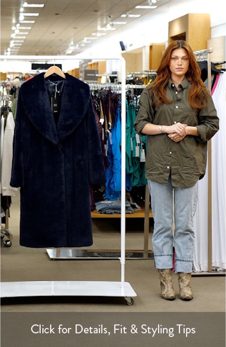 Faux Fur Shawl Collar Coat, sales video thumbnail