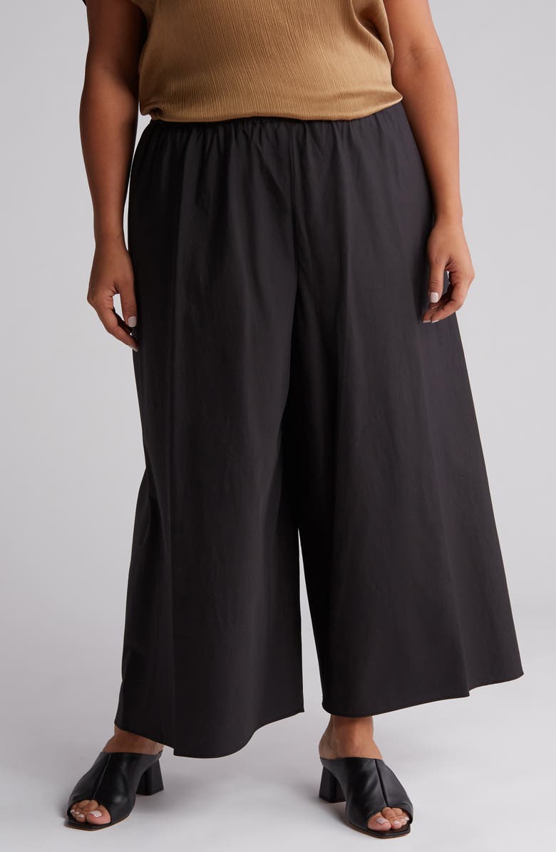 Vince Poplin Bias Cotton Culottes, Main, color, Black