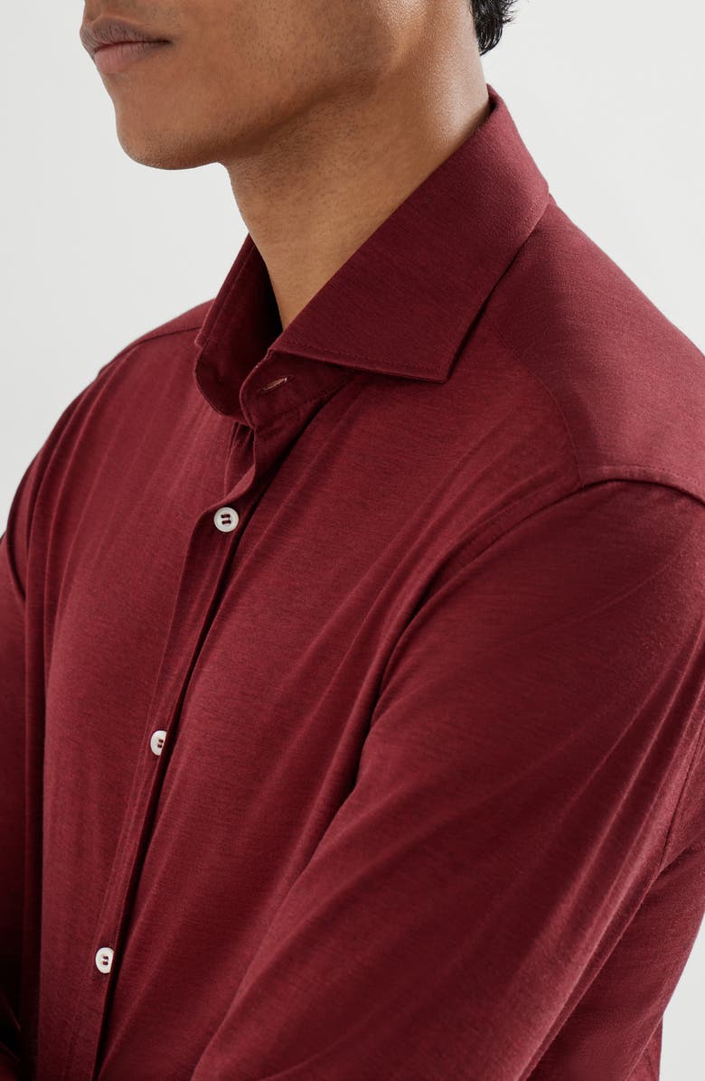 Brunello Cucinelli Spread collar shirt, Alternate, color, Cherry