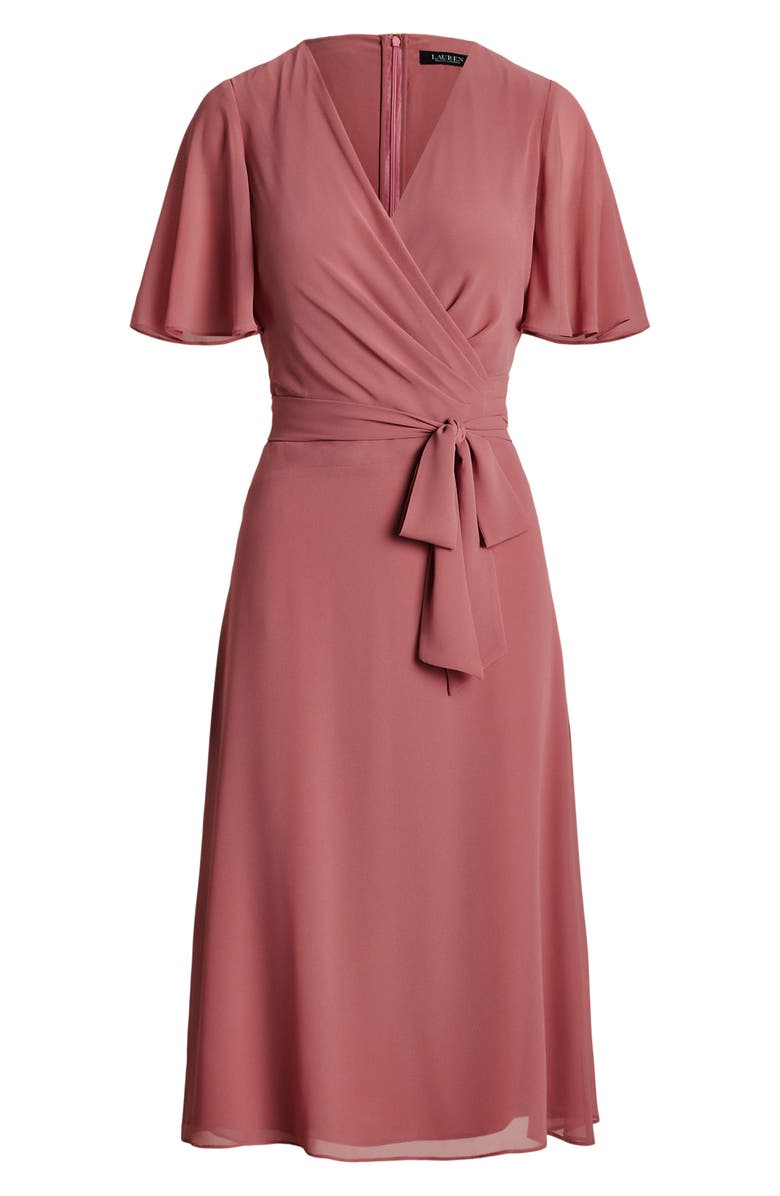Polo Ralph Lauren Georgette Belted Midi Dress, Alternate, color, 