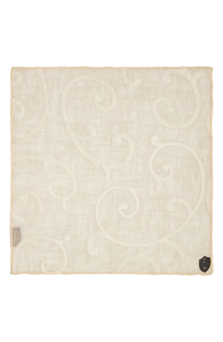 CLIFTON WILSON Paisley Linen Pocket Square, Alternate, color, 