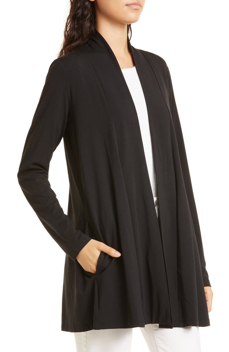 Eileen Fisher Stretch Jersey Long Cardigan, Alternate, color, 