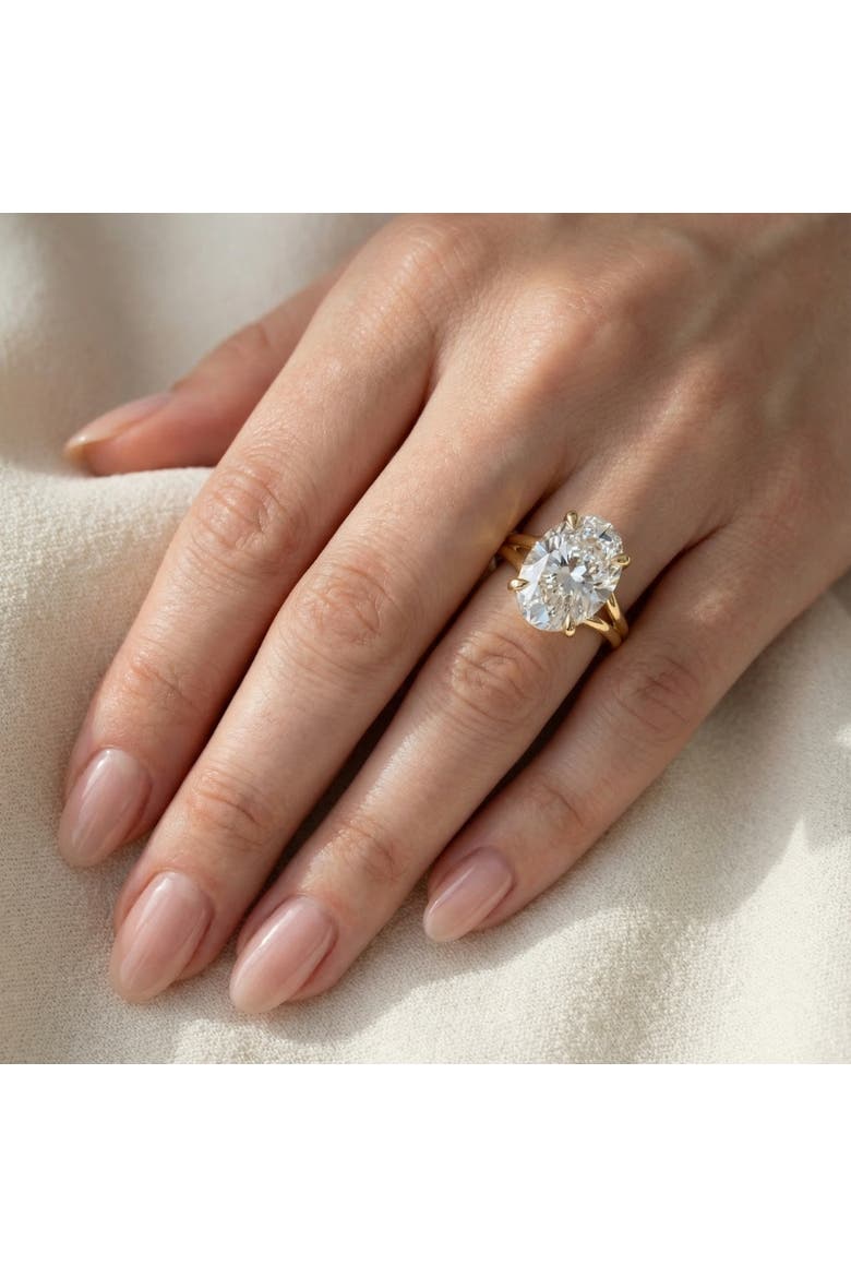 Certified 5Ct Abner Oval Solitaire Diamond Engagement Ring 14k Gold Lab Grown, Alternate, color, 14k Yellow Gold