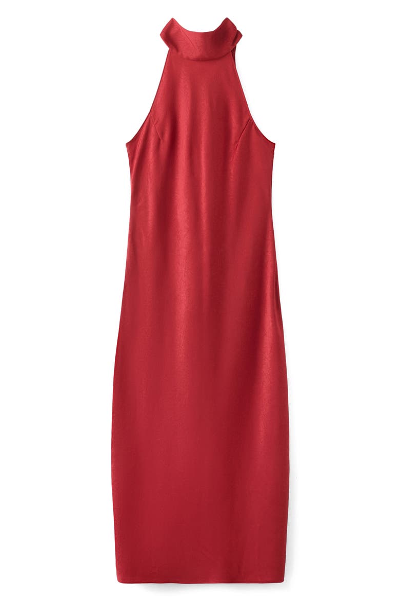 Sleeveless Crinkle Satin Maxi Dress, Main, color, RED