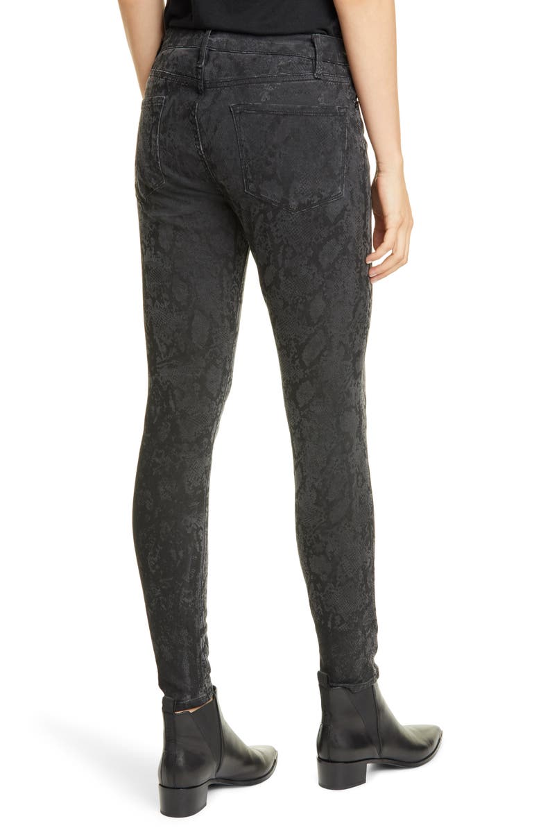 FRAME Le Skinny de Jeanne Python Print Jeans, Alternate, color, 