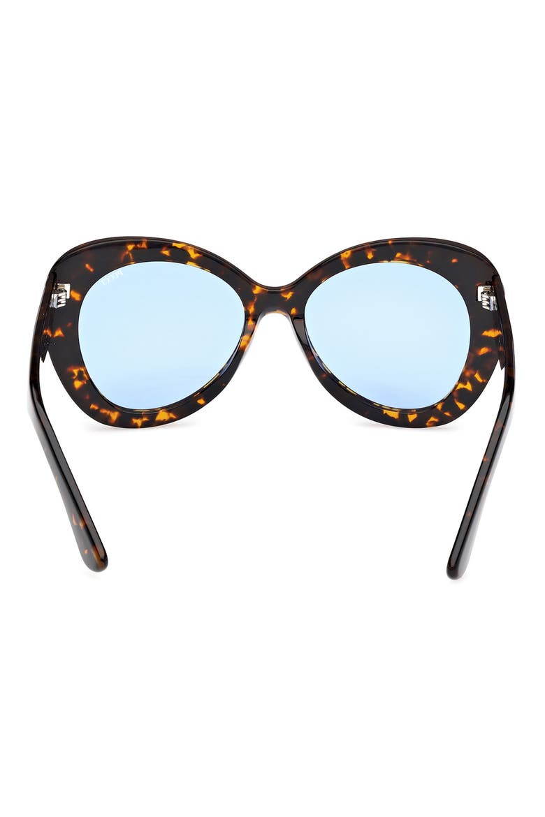 56mm Round Sunglasses, Alternate, color, DARK HAVANA / BRIGHT BLUE