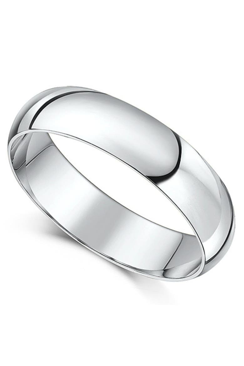 5mm Dome High Polished Wedding Band 14K Gold, Alternate, color, 14k White Gold