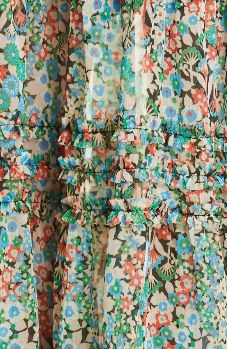 Ted Baker London Amadea Floral Tiered Ruffle Maxi Skirt, Alternate, color, 